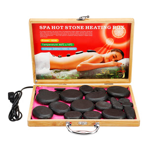 110-220V Massage Stone Heater Kit with 22Pcs Therapy Rocks