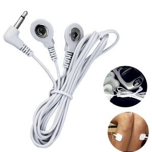 1 Pair TENS Massager Electrode Lead Wire Kabel Stud Snap